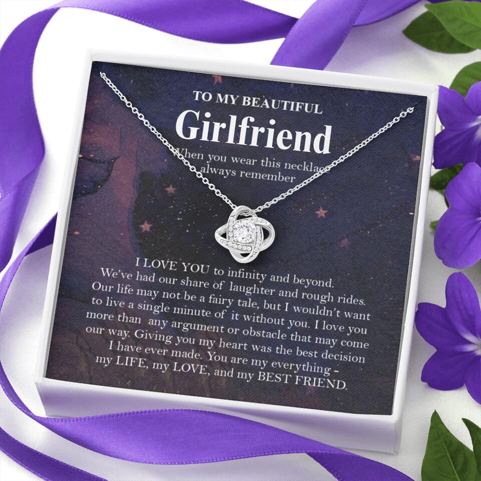 Personalized Valentine Gifts - To My Beautiful Girlfriend/Wife I Love You Personalized Necklace
