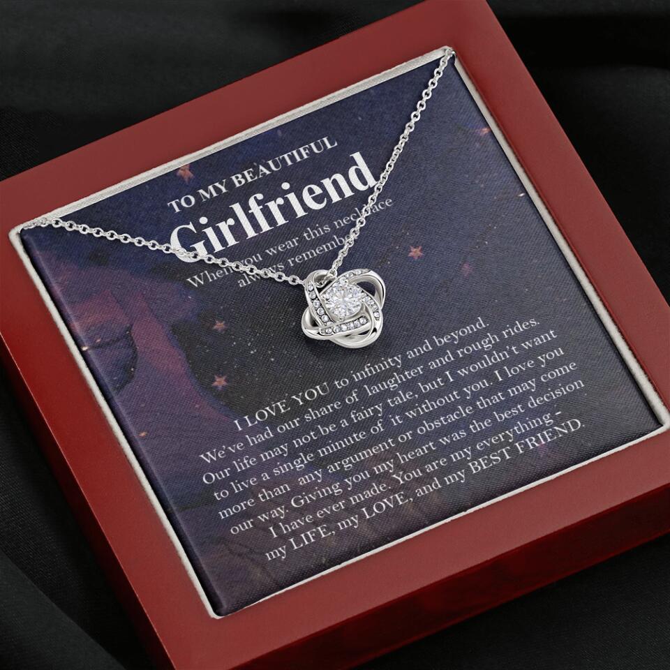 Personalized Valentine Gifts - To My Beautiful Girlfriend/Wife I Love You Personalized Necklace