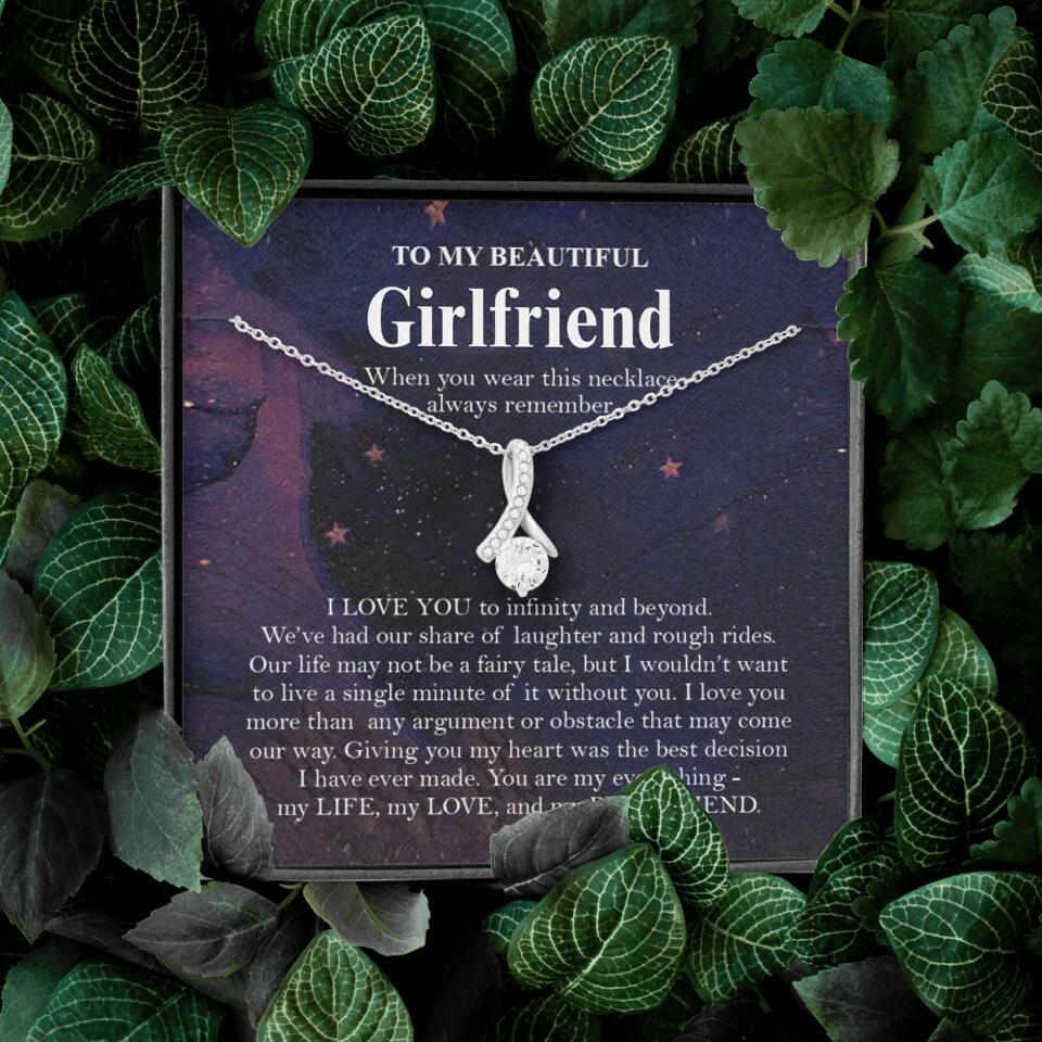 Personalized Valentine Gifts - To My Beautiful Girlfriend/Wife I Love You Personalized Necklace