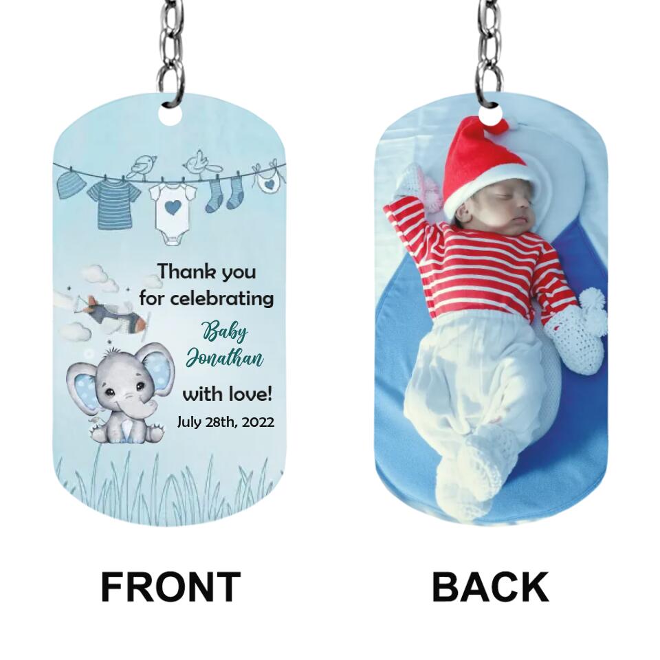 Thank You For Celebrating Baby With Love - Personalized Keychain Steel