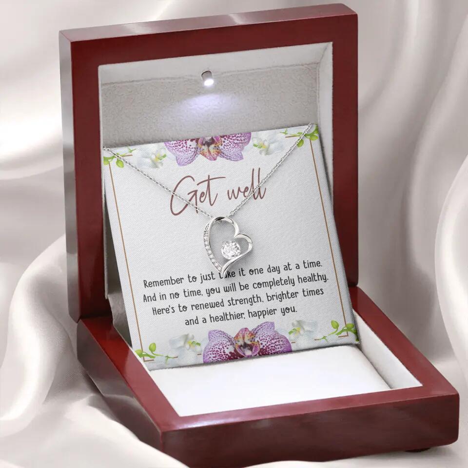 Get Well, Remember To Just Take It One Day At A Time - Love Knot Necklaces - Get Well Surgery Gift