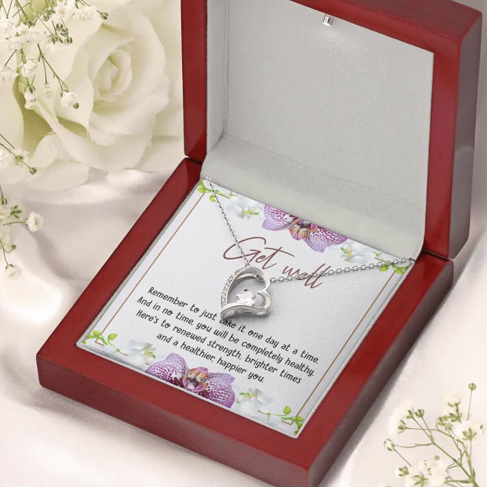 Get Well, Remember To Just Take It One Day At A Time - Love Knot Necklaces - Get Well Surgery Gift