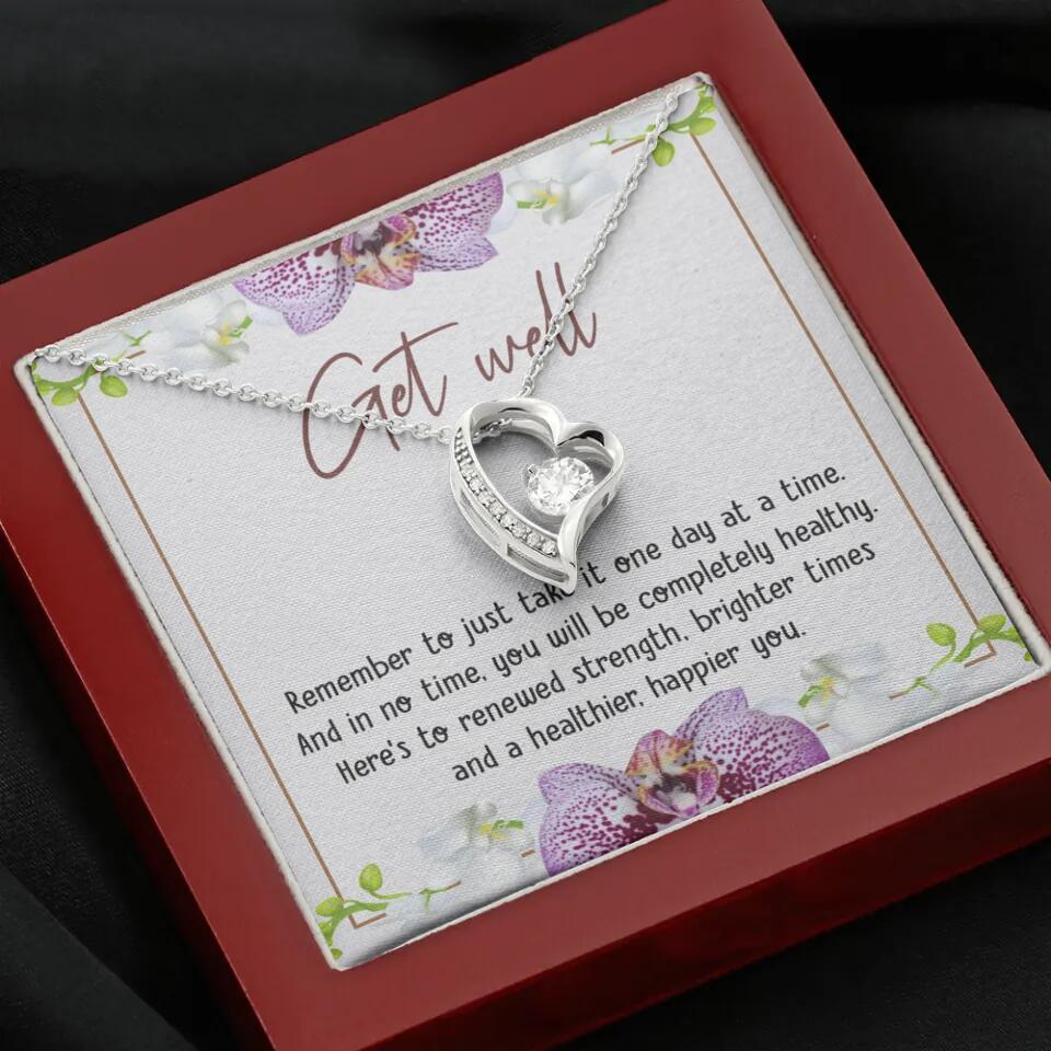 Get Well, Remember To Just Take It One Day At A Time - Love Knot Necklaces - Get Well Surgery Gift