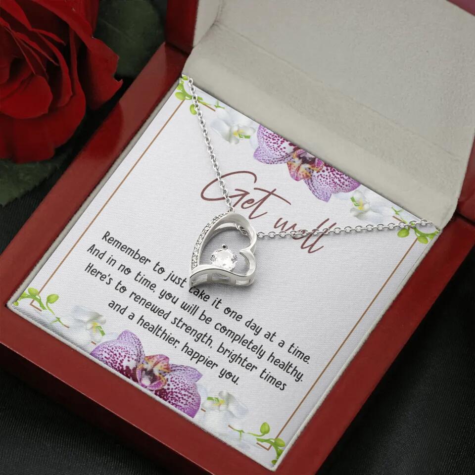 Get Well, Remember To Just Take It One Day At A Time - Love Knot Necklaces - Get Well Surgery Gift