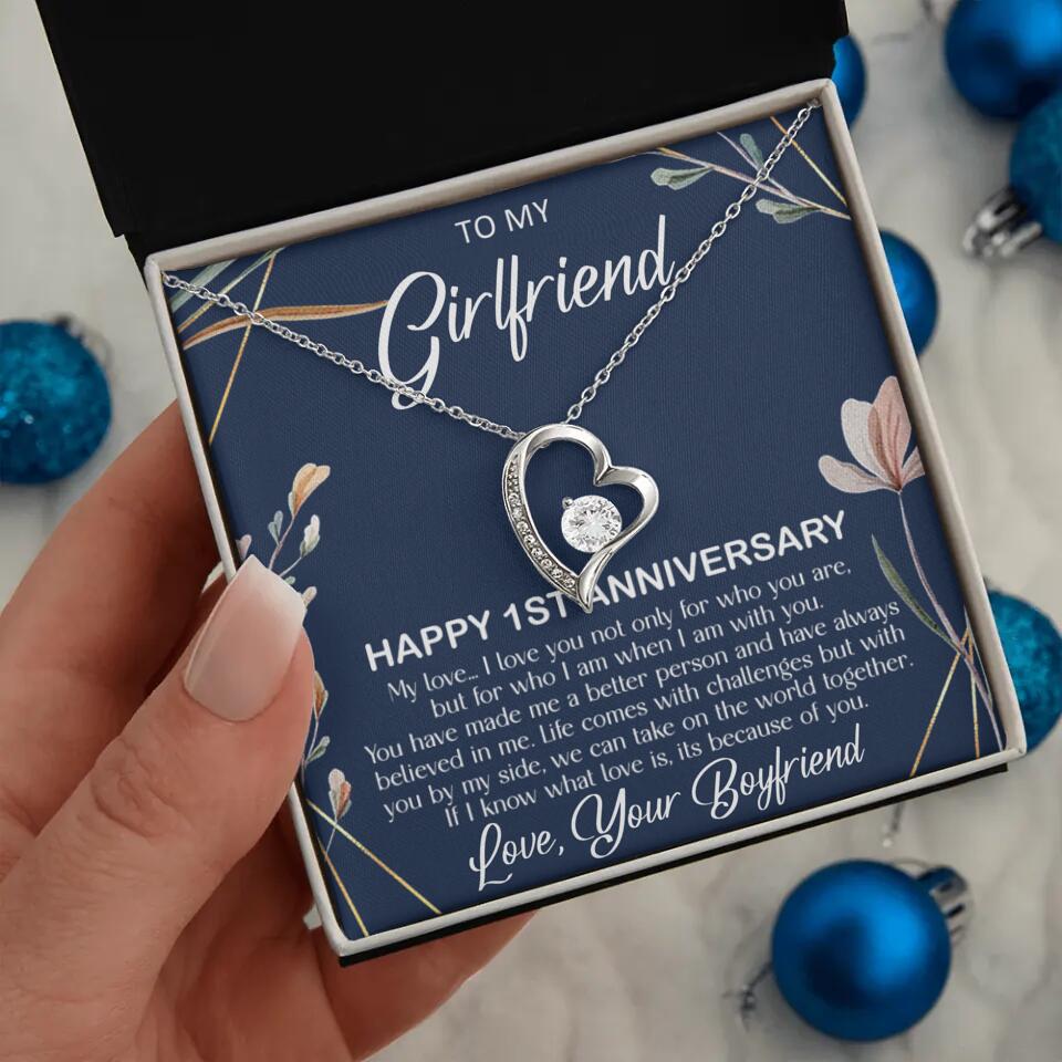 Personalized Valentine Gifts - Happy 1 Month 1st To My Girlfriend Personalized Jewelry