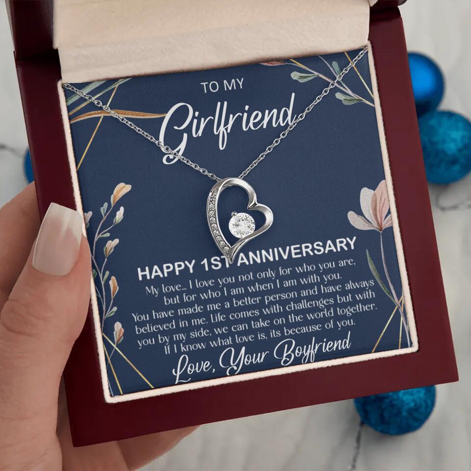 Personalized Valentine Gifts - Happy 1 Month 1st To My Girlfriend Personalized Jewelry