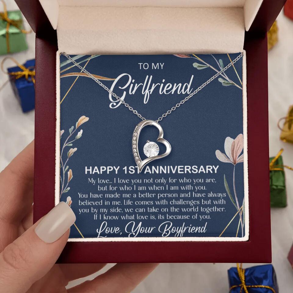 Personalized Valentine Gifts - Happy 1 Month 1st To My Girlfriend Personalized Jewelry