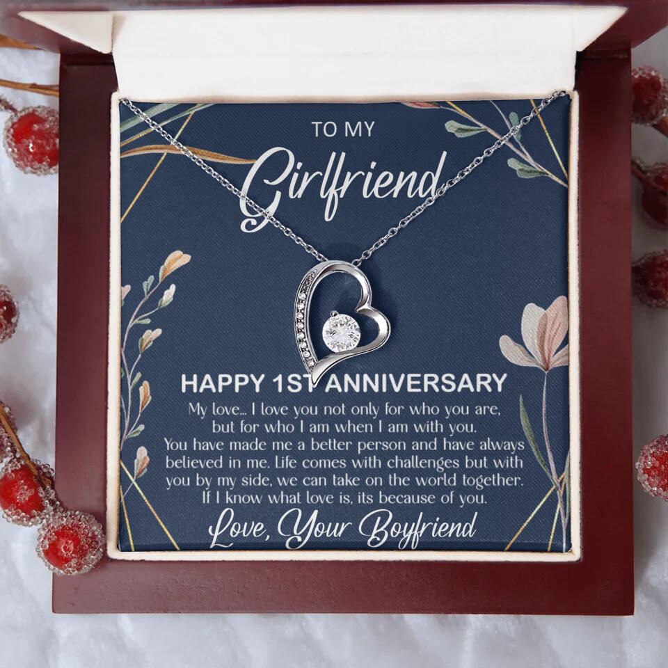 Personalized Valentine Gifts - Happy 1 Month 1st To My Girlfriend Personalized Jewelry