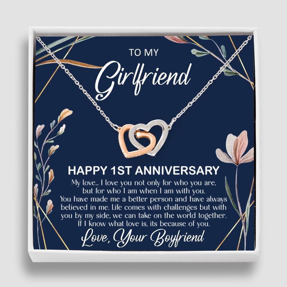 Personalized Valentine Gifts - Happy 1 Month 1st To My Girlfriend Personalized Jewelry