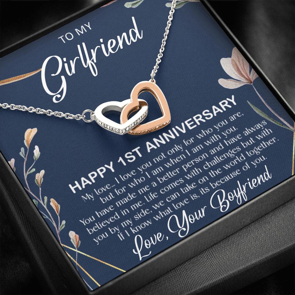 Personalized Valentine Gifts - Happy 1 Month 1st To My Girlfriend Personalized Jewelry