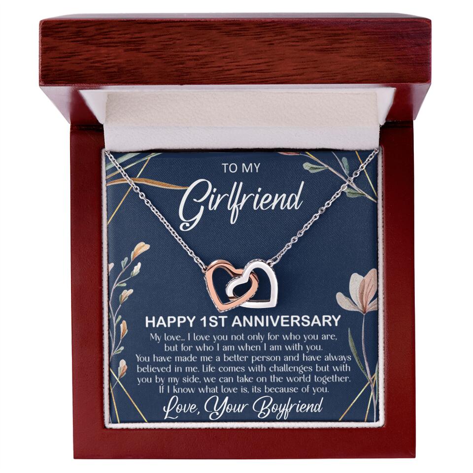 Personalized Valentine Gifts - Happy 1 Month 1st To My Girlfriend Personalized Jewelry