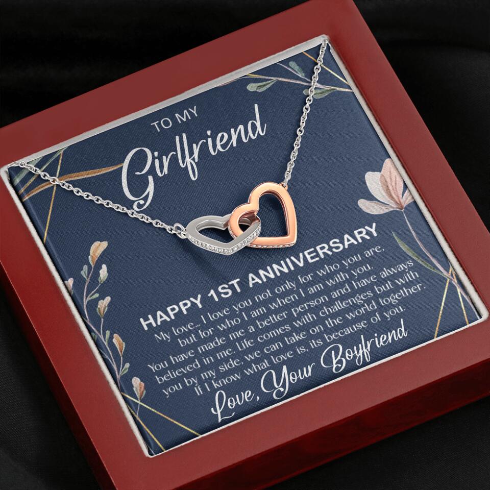 Personalized Valentine Gifts - Happy 1 Month 1st To My Girlfriend Personalized Jewelry