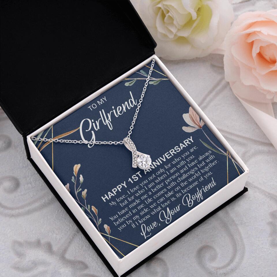 Personalized Valentine Gifts - Happy 1 Month 1st To My Girlfriend Personalized Jewelry