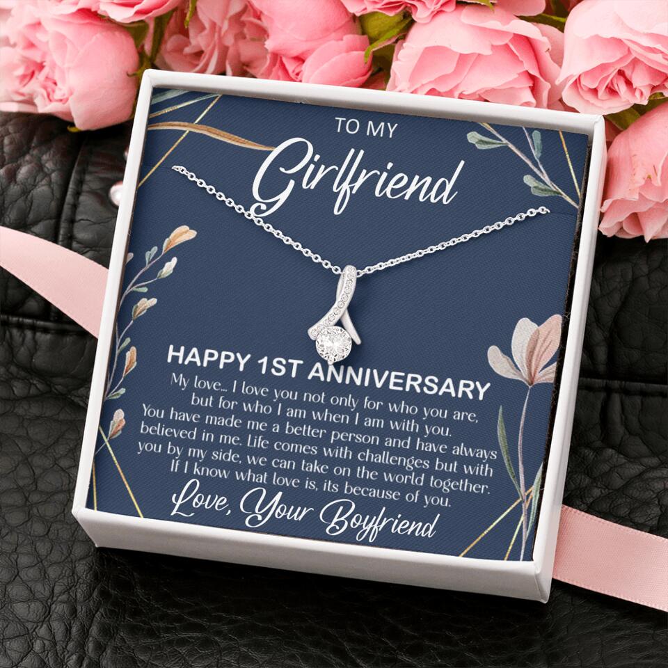 Personalized Valentine Gifts - Happy 1 Month 1st To My Girlfriend Personalized Jewelry