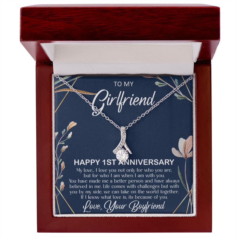 Personalized Valentine Gifts - Happy 1 Month 1st To My Girlfriend Personalized Jewelry