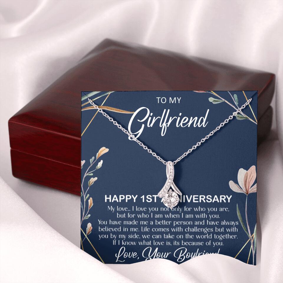 Personalized Valentine Gifts - Happy 1 Month 1st To My Girlfriend Personalized Jewelry
