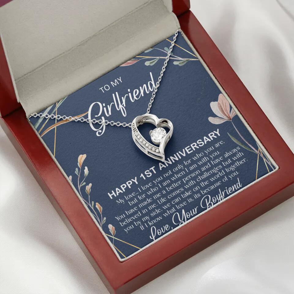 Personalized Valentine Gifts - Happy 1 Month 1st To My Girlfriend Personalized Jewelry