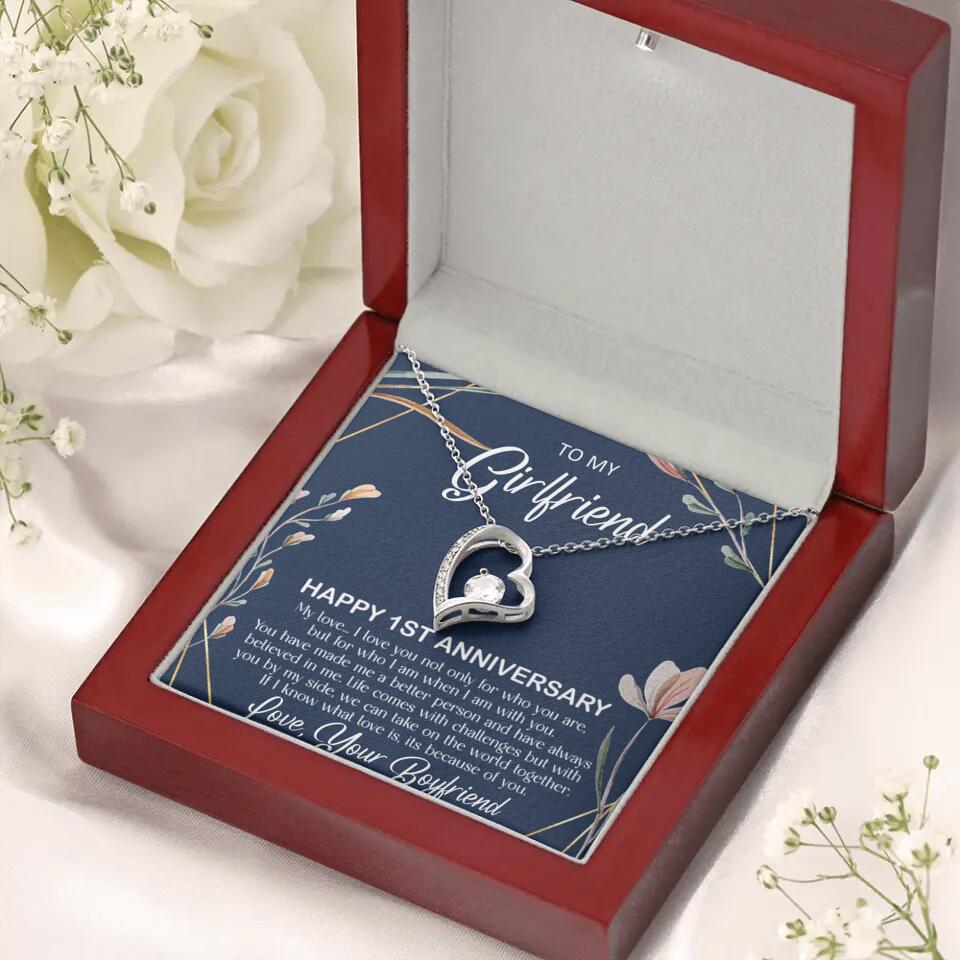 Personalized Valentine Gifts - Happy 1 Month 1st To My Girlfriend Personalized Jewelry