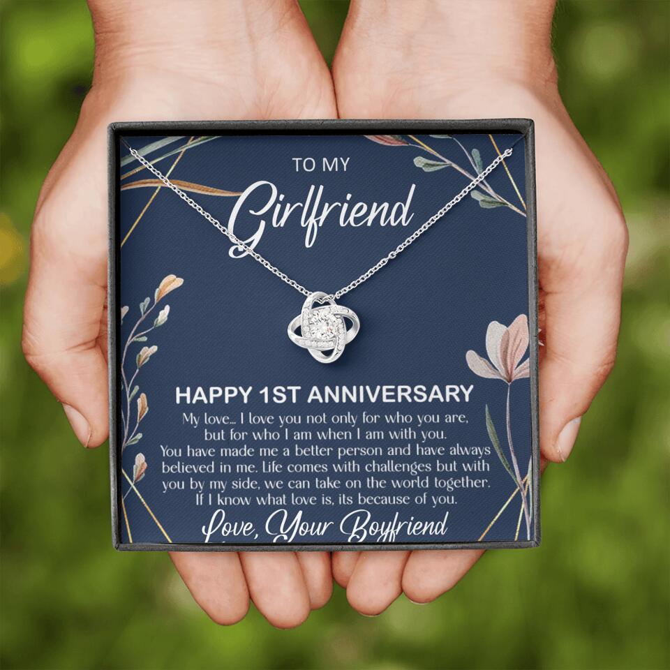 Personalized Valentine Gifts - Happy 1 Month 1st To My Girlfriend Personalized Jewelry