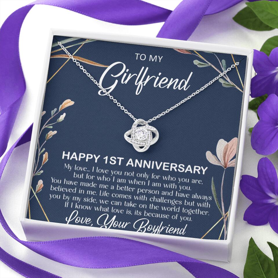 Personalized Valentine Gifts - Happy 1 Month 1st To My Girlfriend Personalized Jewelry