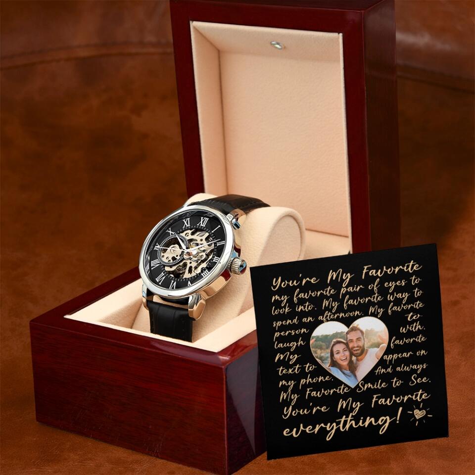 Personalized Valentine Gifts - My Favorite Pair Of Eyes To Look Into - Custom Photo Men's Watch