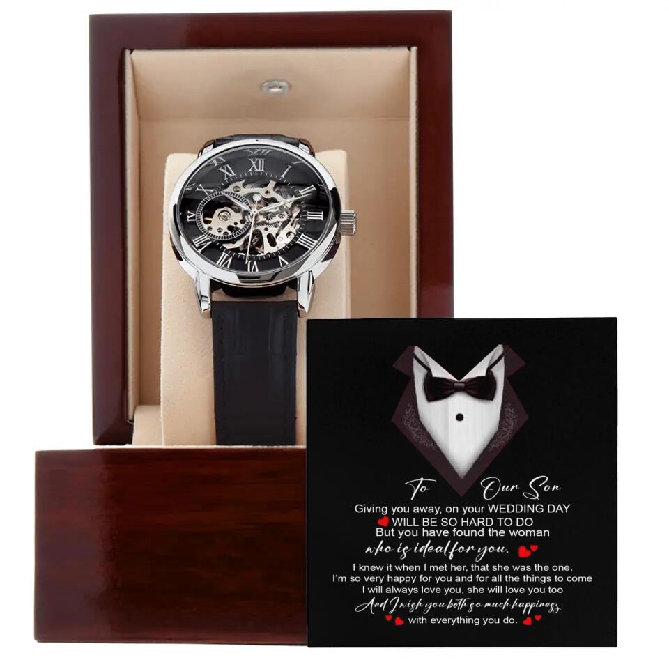 To Our Son On Your Wedding Day - Luxury Men's Watch - Wedding Gift For Son