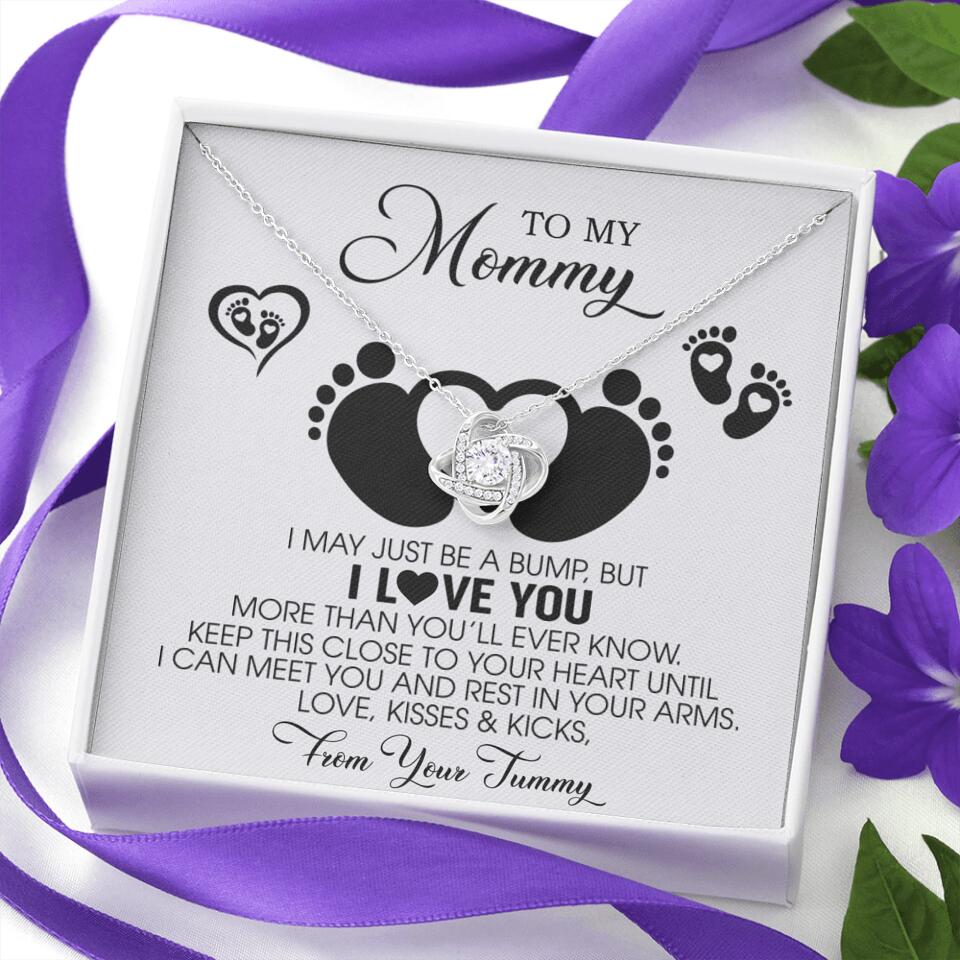 I May Just Be A Bump, But I Love You - Custom Name Necklace - Gift For New Mom