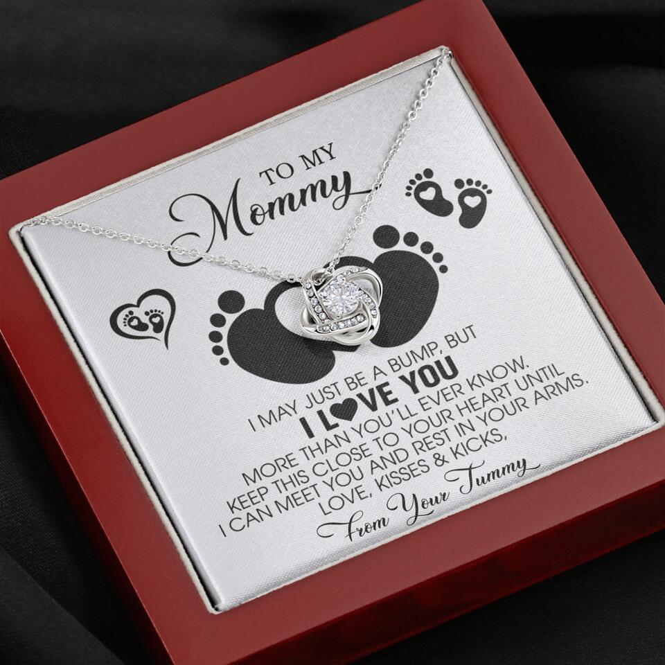 I May Just Be A Bump, But I Love You - Custom Name Necklace - Gift For New Mom