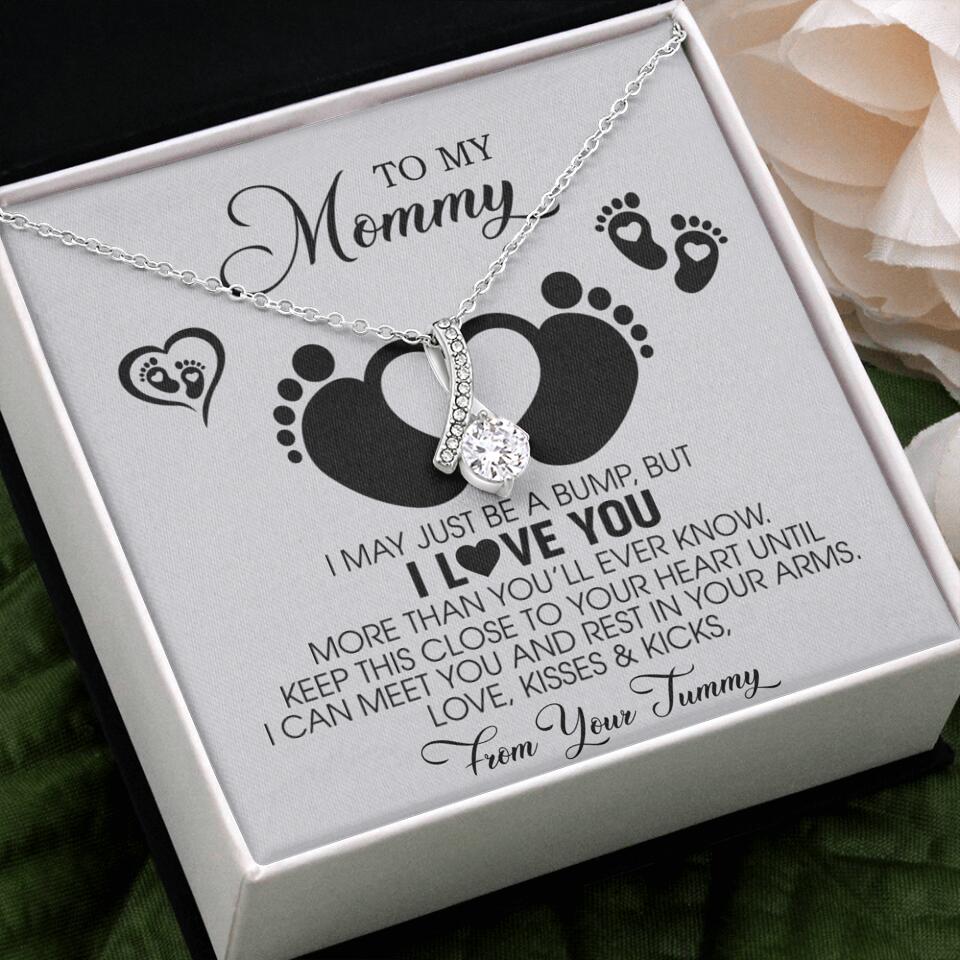 I May Just Be A Bump, But I Love You - Custom Name Necklace - Gift For New Mom