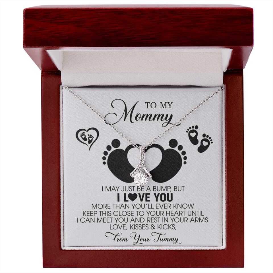 I May Just Be A Bump, But I Love You - Custom Name Necklace - Gift For New Mom