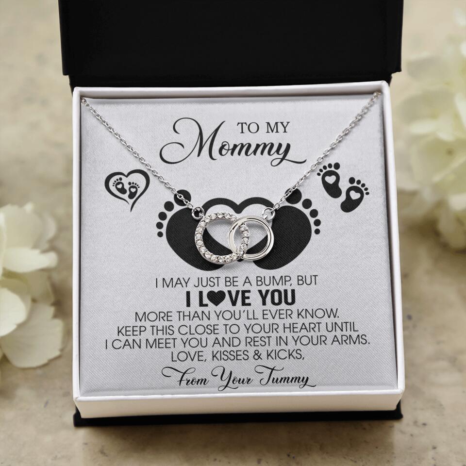 I May Just Be A Bump, But I Love You - Custom Name Necklace - Gift For New Mom