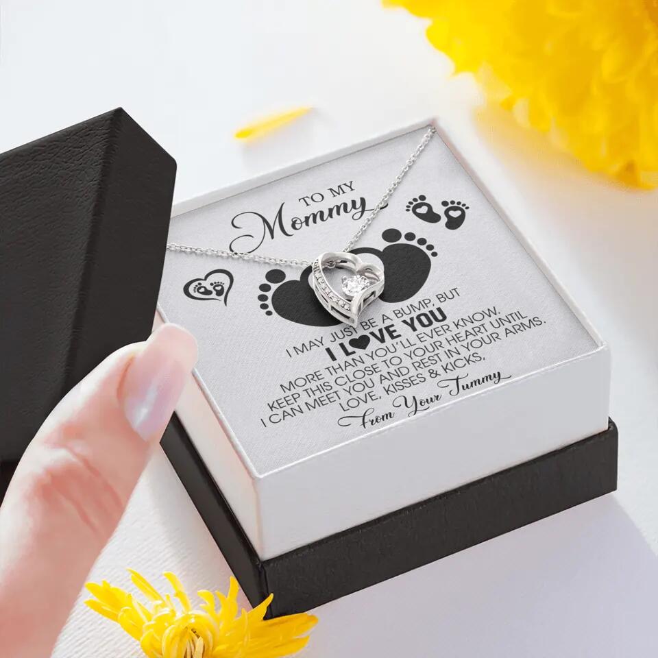 I May Just Be A Bump, But I Love You - Custom Name Necklace - Gift For New Mom