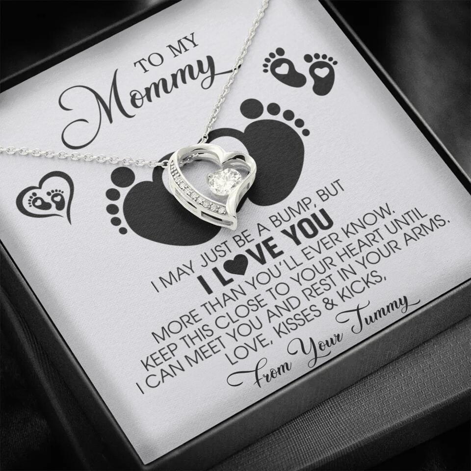 I May Just Be A Bump, But I Love You - Custom Name Necklace - Gift For New Mom