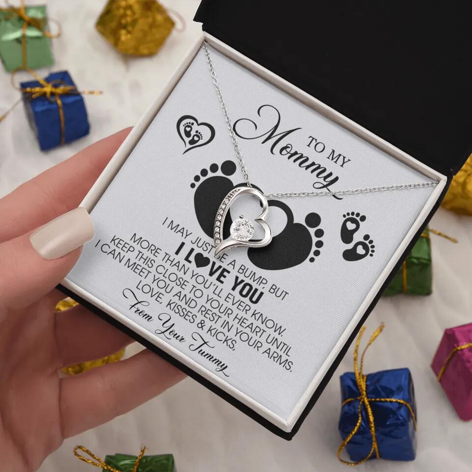 I May Just Be A Bump, But I Love You - Custom Name Necklace - Gift For New Mom