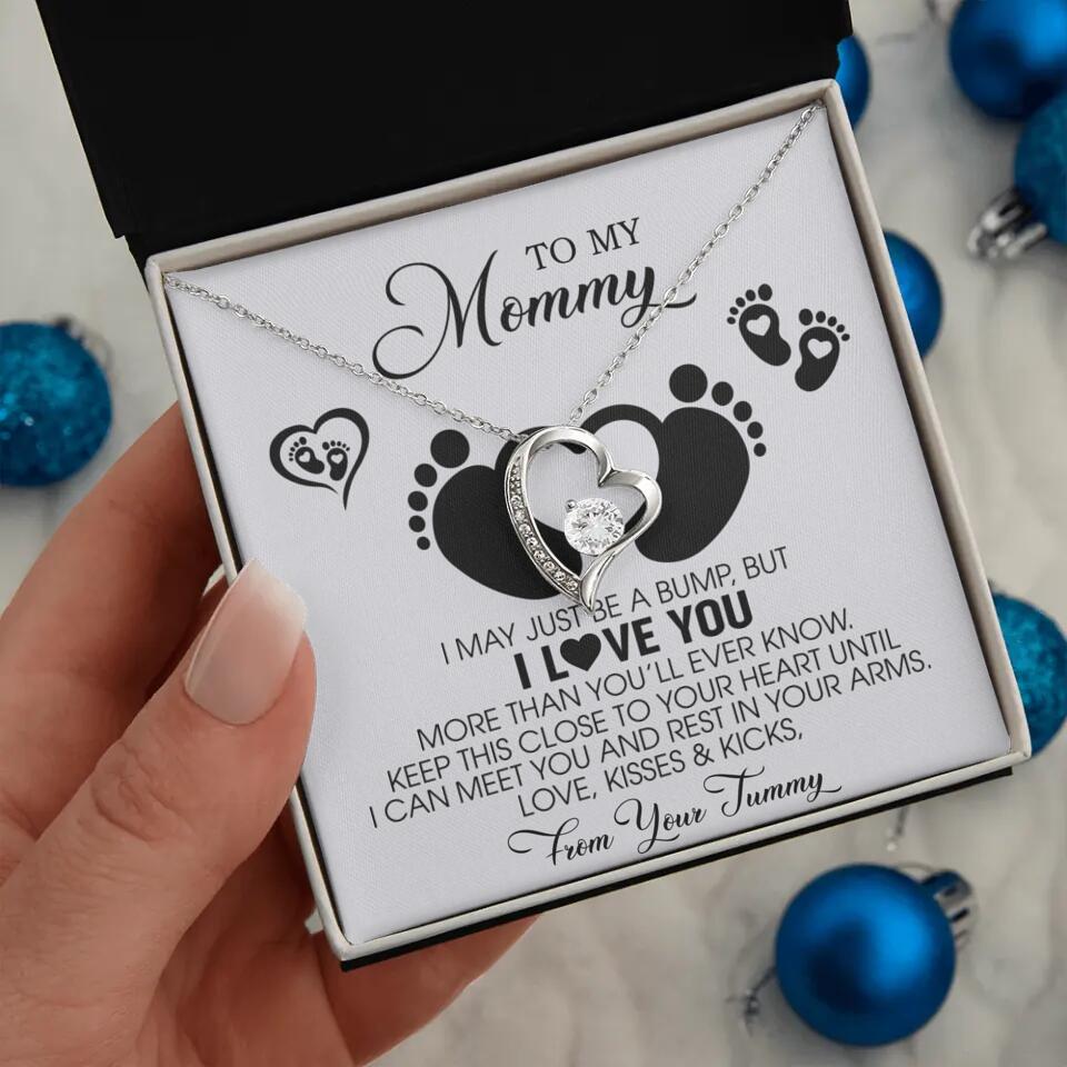 I May Just Be A Bump, But I Love You - Custom Name Necklace - Gift For New Mom