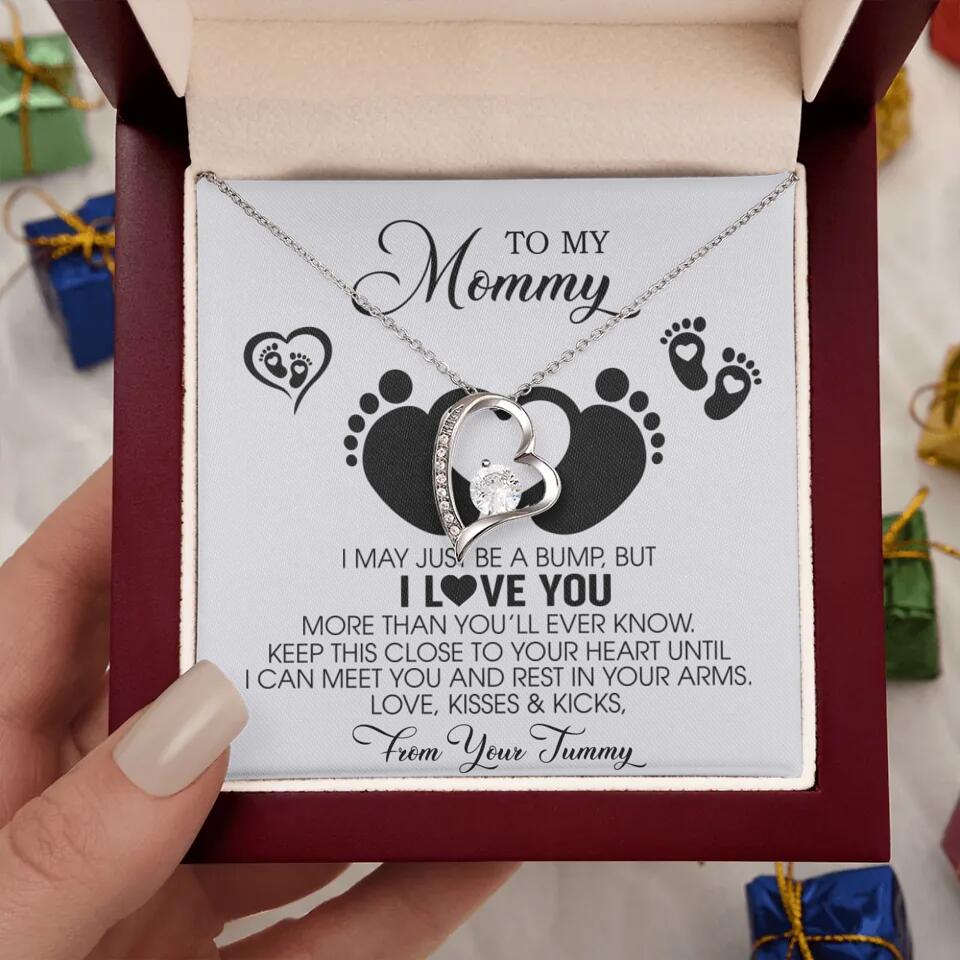 I May Just Be A Bump, But I Love You - Custom Name Necklace - Gift For New Mom