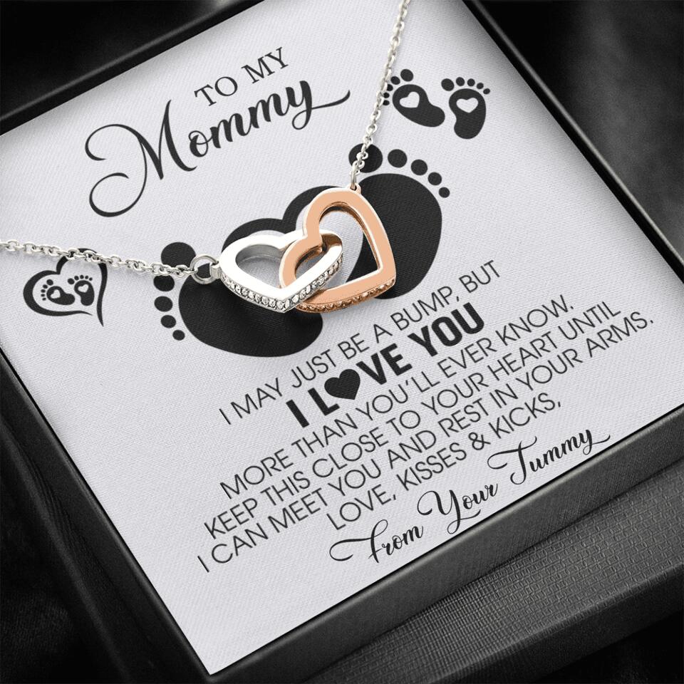 I May Just Be A Bump, But I Love You - Custom Name Necklace - Gift For New Mom