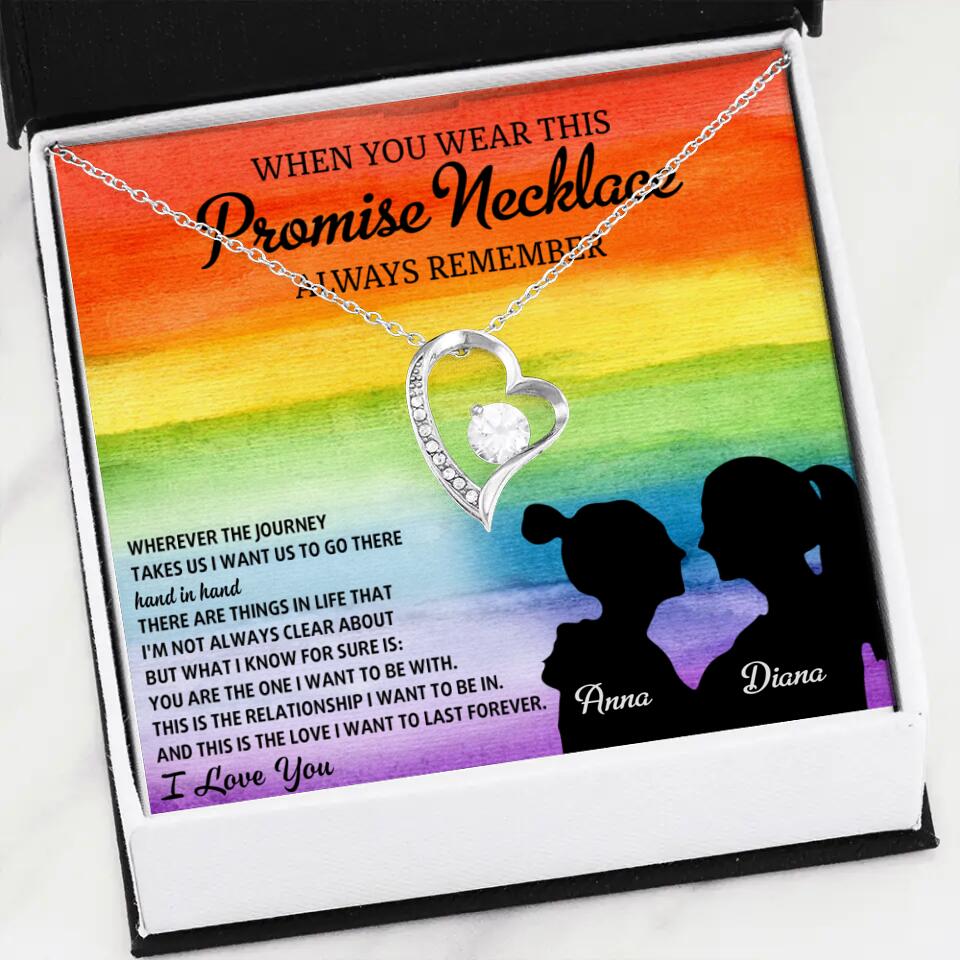 Personalized Valentine Gifts - When You Wear This Promise Necklace Always Remember - Personalized Necklace - Lesbian Couple Gift