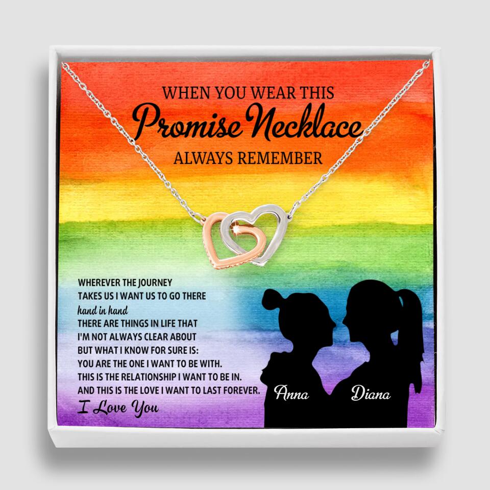 Personalized Valentine Gifts - When You Wear This Promise Necklace Always Remember - Personalized Necklace - Lesbian Couple Gift