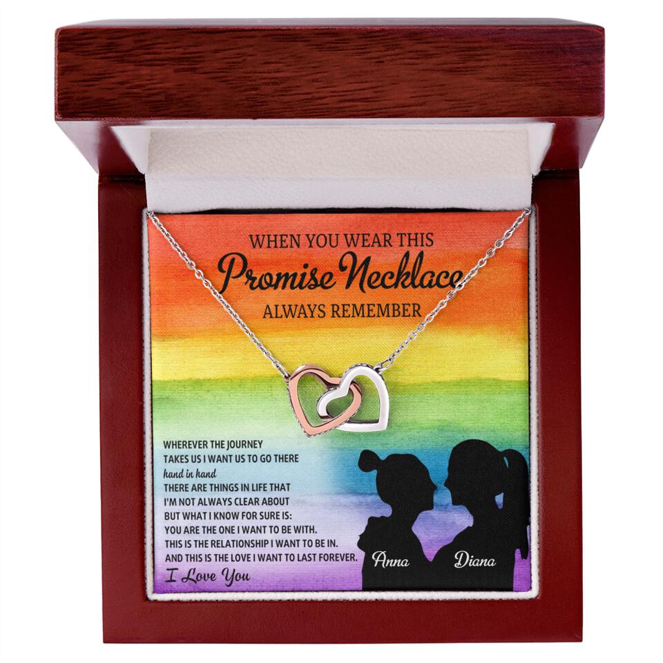 Personalized Valentine Gifts - When You Wear This Promise Necklace Always Remember - Personalized Necklace - Lesbian Couple Gift