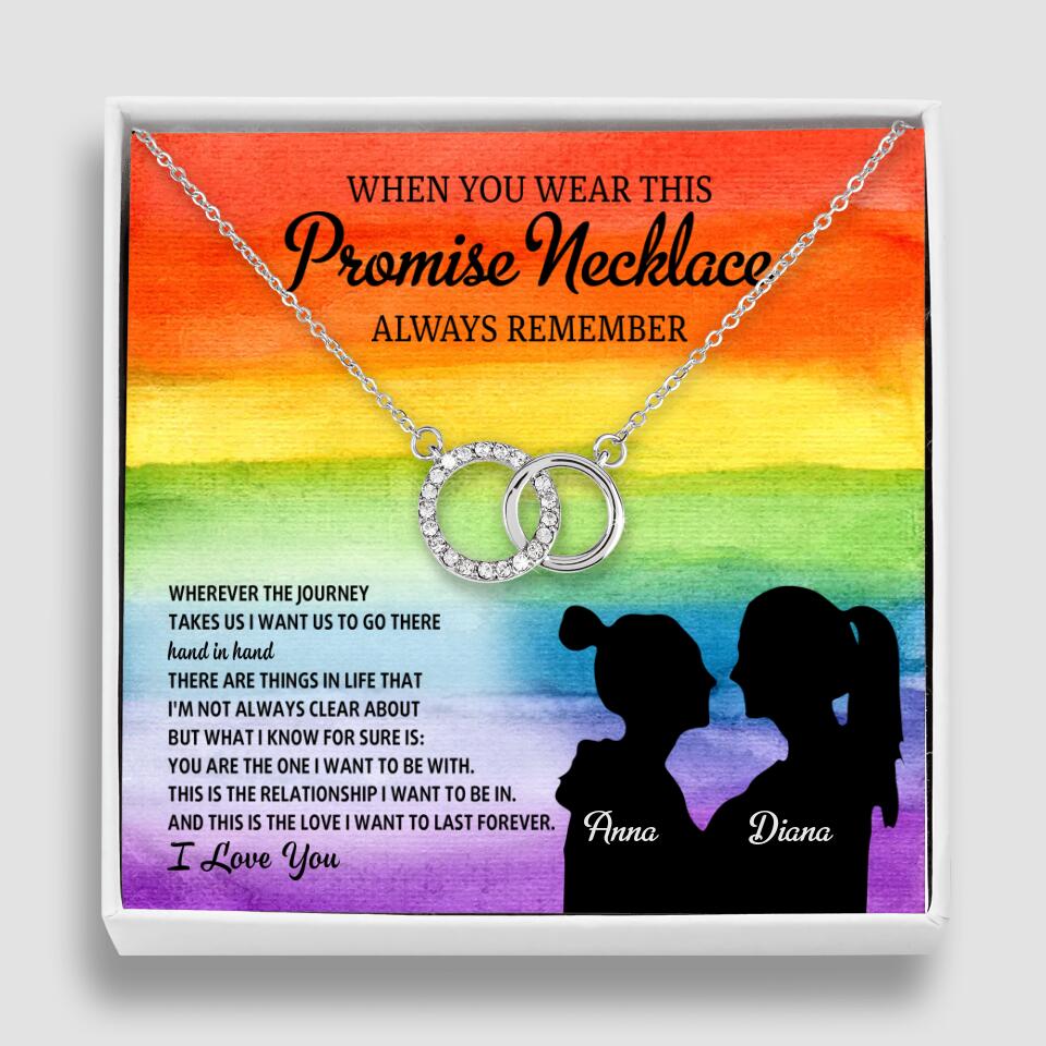 Personalized Valentine Gifts - When You Wear This Promise Necklace Always Remember - Personalized Necklace - Lesbian Couple Gift