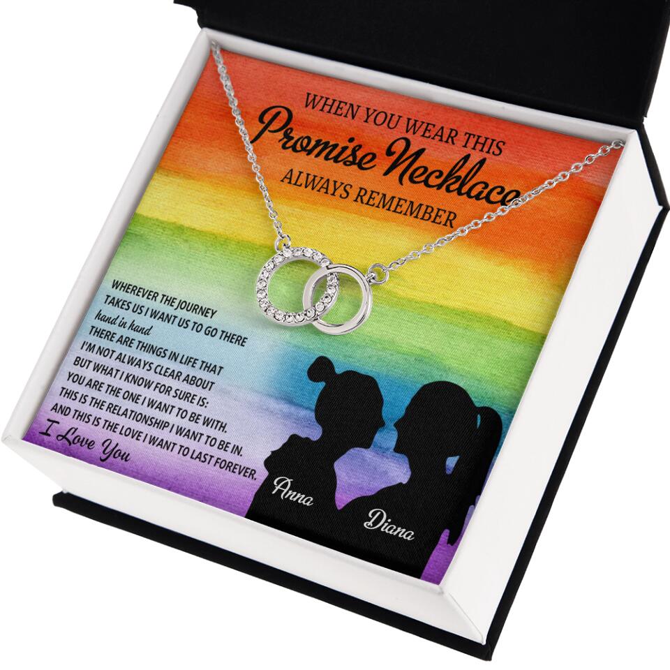 Personalized Valentine Gifts - When You Wear This Promise Necklace Always Remember - Personalized Necklace - Lesbian Couple Gift