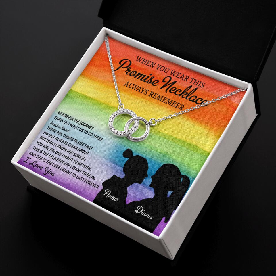 Personalized Valentine Gifts - When You Wear This Promise Necklace Always Remember - Personalized Necklace - Lesbian Couple Gift