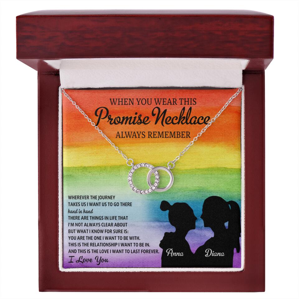 Personalized Valentine Gifts - When You Wear This Promise Necklace Always Remember - Personalized Necklace - Lesbian Couple Gift