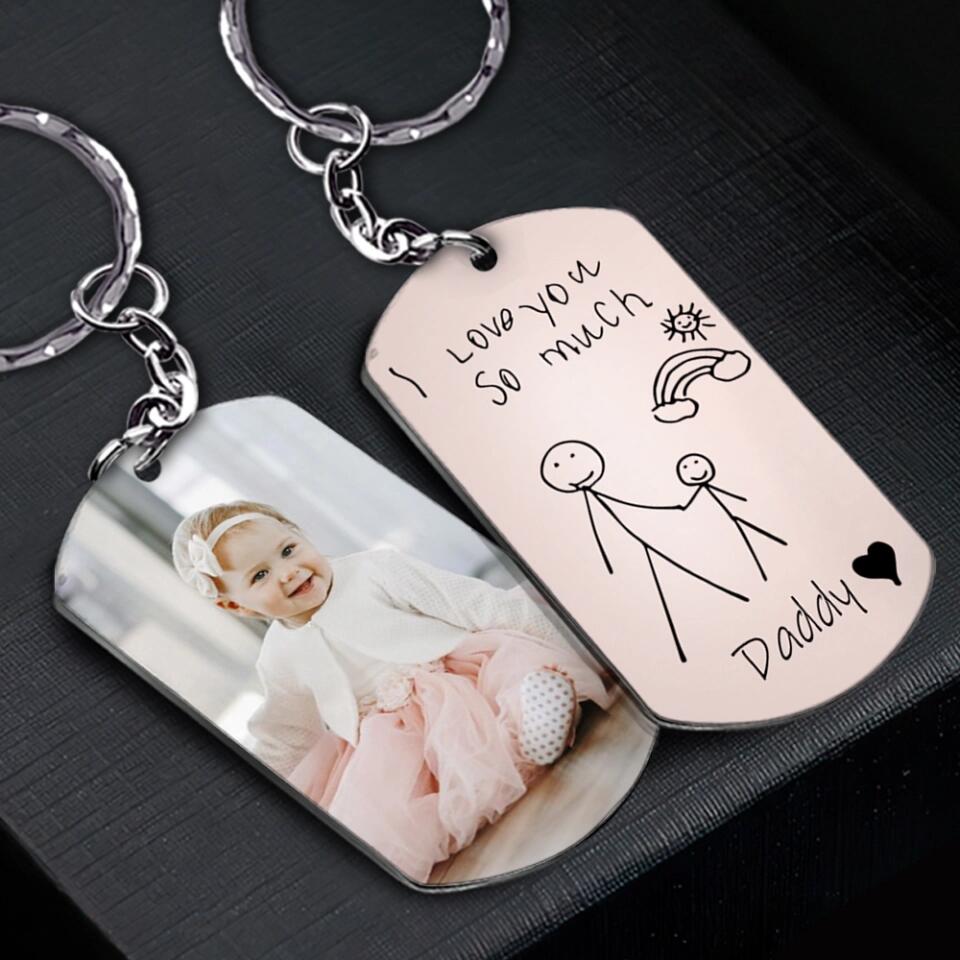 I Love You So Much Daddy - Personalized Keychain - Gift For Dad/Mom Anniversary