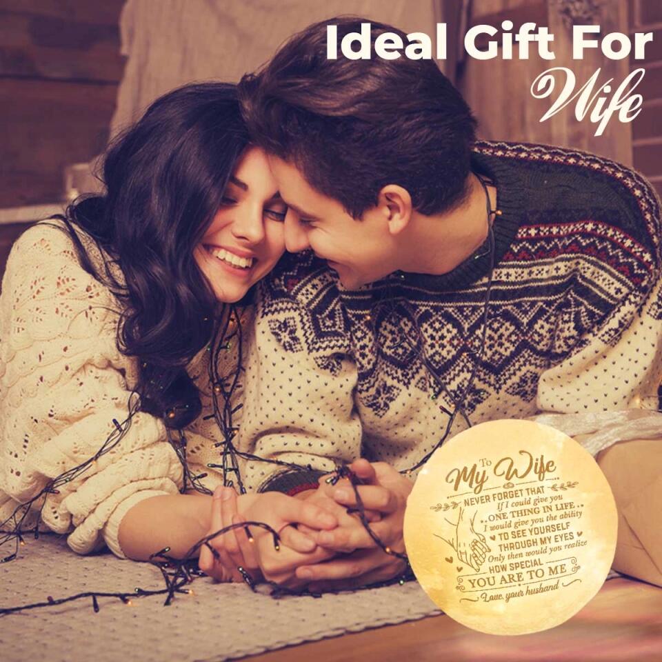 Personalized Valentine Gifts - To Wife If I Could Give You One Thing In Life - Personalized 3D Moon Lamp - Gift For Wife