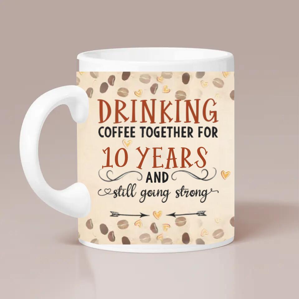 Personalized Valentine Gifts - Drinking Coffee Together Personalized White Mug