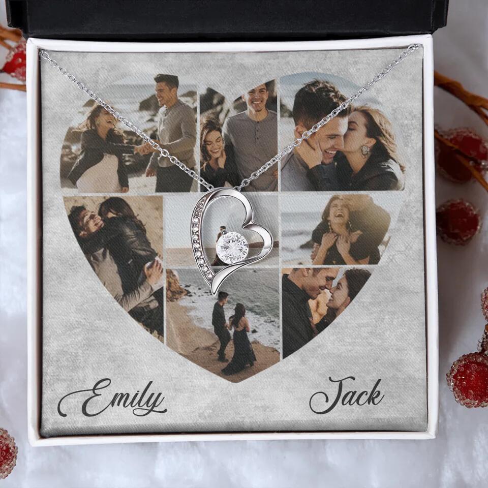 Heart Shaped Photo Custom Necklace Anniversary Gift For Wife Girlfriend
