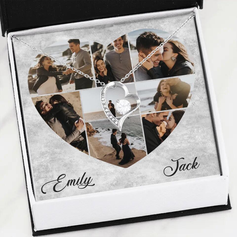 Heart Shaped Photo Custom Necklace Anniversary Gift For Wife Girlfriend