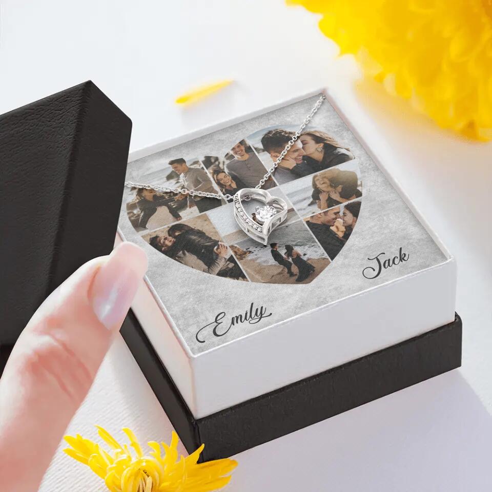 Heart Shaped Photo Custom Necklace Anniversary Gift For Wife Girlfriend
